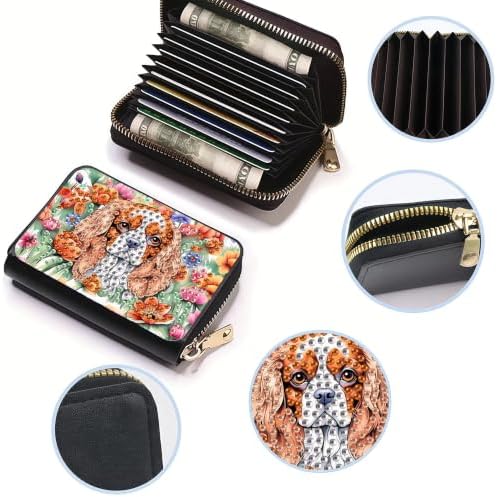 DDGYP 2PCS PU Leather Dog Butterfly Diamond Art Kits Zipper Card Holder