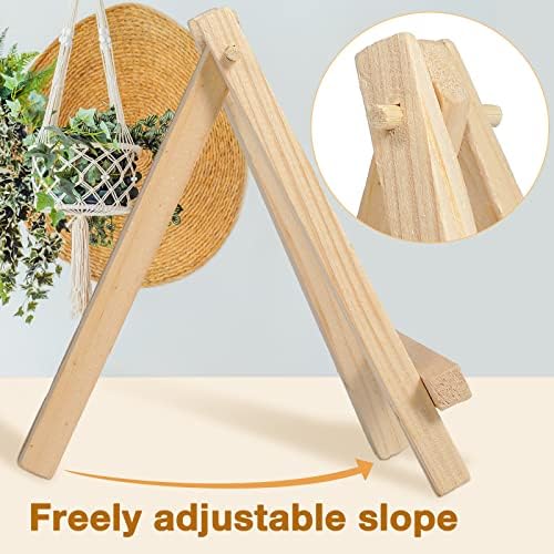 Yalikop 40 Pack 5 Inch Mini Wood Easel Stand Mini Wood Display Easel Wooden Tripod Holder Stand for Painting Portable Canvas Photo Picture Sign Displaying Small Business Cards Artist Phone Wedding