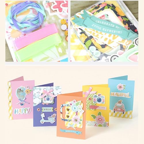 Huralona Greeting Card Making Supplies Envelope Kit Gift Anniversary Craft | Handmade DIY Card Kits 15 Cards 15 Envelopes with Accessories for Birthday Thanksgiving Christmas Wedding Invitation
