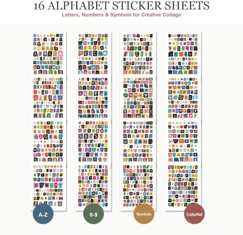 ZAYALI Vintage Scrapbook Stickers with Alphabet Letter Stickers, 38 Sheets Junk Journal Supplies for Scrapbooking, Planner, Bullet Journal, Collage, DIY Crafts