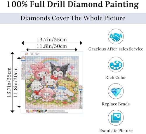 JAKI Diamond Art Painting Kits for Adults,Cartoon Diamond Art 13.8x13.8inch
