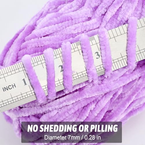 Soft Velvet Chenille Yarn for Crocheting, Super Bulky Yarn for Blankets