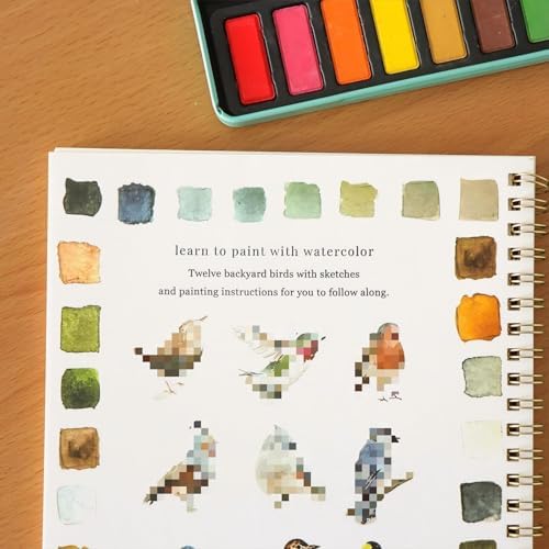 Watercolor Workbook for Adults & Beginners: 12 Colors Paint Set with Brush, Foldable Painting Kit for Starfish- Ideal Gift(Starfish)