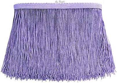 10 Yards of 4" Long Chainette Fringe Thread Yarn Tassel Trim Braid Fringe for Crafts Sewing and Decor-Light Purple