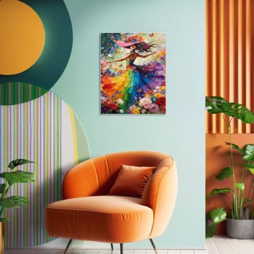 bleihum Paint by Numbers Kit for Adults Colorful Woman 16x20inch