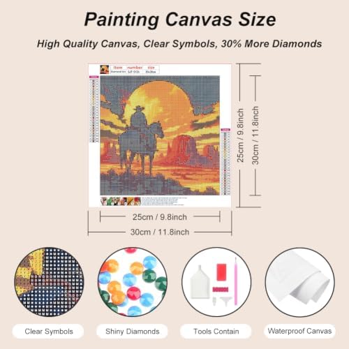 SJUTOUCI Western Cowboy Diamond Art Kit for Adults, Diamond Painting