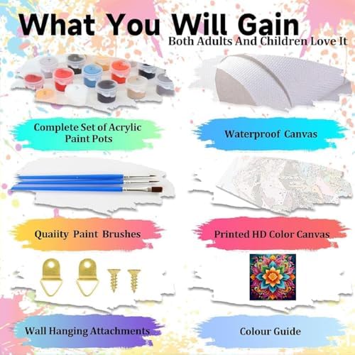 EIBEILI Mandala Paint by Numbers Kit for Adults,DIY Wall Decor