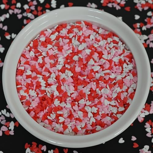 LIKETURE Fake Sprinkles 110G Non-edible Polymer Clay Sprinkles Fake Candy Sprinkles Slime Sprinkles Faux Sprinkles for Resin Slime Add Ins Plastic Sprinkle Nail Art Shaker Card Filler (Pink)