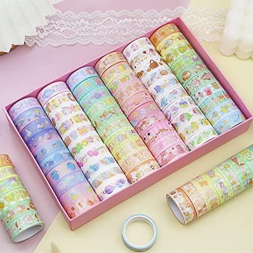 MAFELOE Washi Tape Set, 60 Rolls, 2 Meters Long, Pink Box