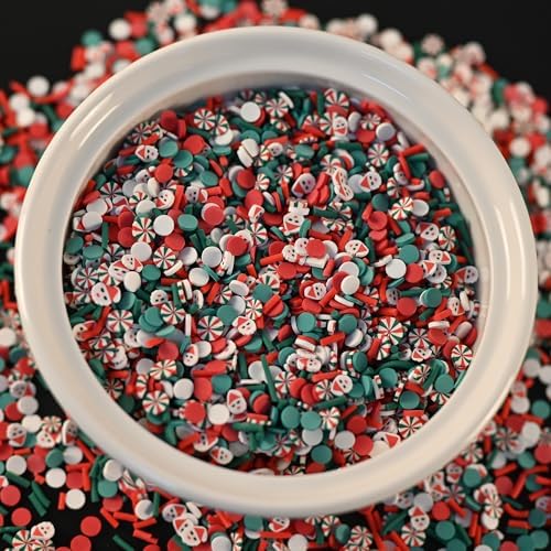 LIKETURE Fake Sprinkles 110g Fake Christmas Sprinkles Non-edible Craft Sprinkles Faux Sprinkles for Crafts Plastic Sprinkle Decoration Slime Sprinkles Slime Add Ins Shaker Card Filler(Light Green)