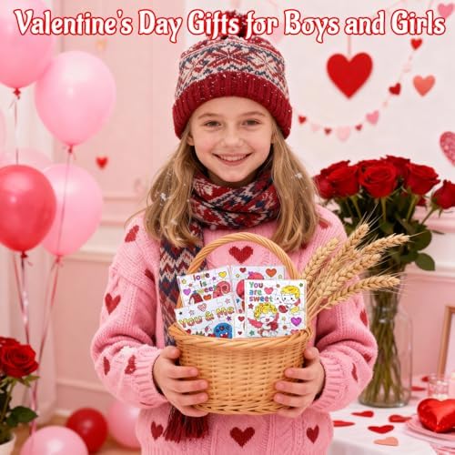 24Pcs Valentines Day Crafts Gifts Kits for Boys, Girls & Adults, Valentine's Arts and Crafts DIY Puzzle with Chocolate Cake Heart Owl, Jigsaw for Classroom Activities Party Favors Exchange Supplies