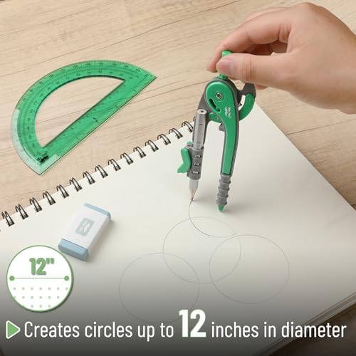 Mr. Pen- Geometry Compass and Protractor Set, 6 Inch Compass