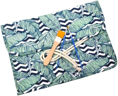 Funny live Paint Brush Holder Art Supplies, Artist Brush Holder & Storage Organizer Roll-Up Case Bag, Protect Acrylic Oil Watercolor Paintbrushes (Green Leaf 20 Slot Pockets)