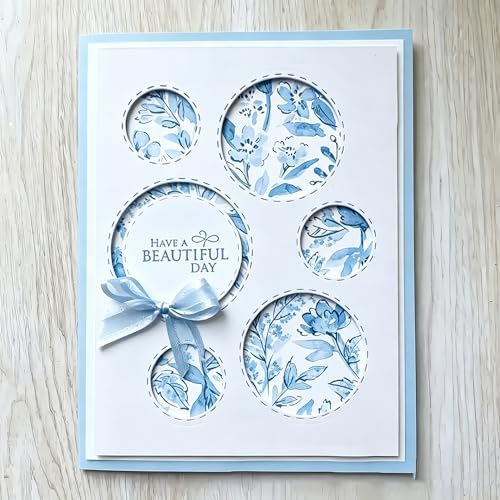 Metal Cutting Die for Scrapbooking - Cut Stencils for DIY Scrapbook Photo Album Decorative Paper Card, Card Making Supplies & Crafting Die Cut (Circular Ring 5.3 x 4.1 in)