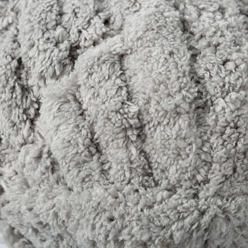 Loops & Threads Fluffy Chenille Yarn - Yarn for Knitting, Crochet, Weaving, and Arts & Crafts - Gray, Polyester, 10.58 oz