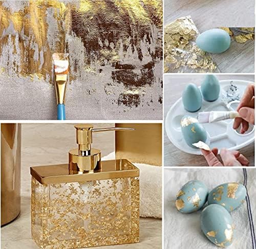 Gold Leaf Flakes,Gold Foil Flakes for Resin，10g Metallic Foil Flakes，for Nail Art, Painting, Crafts, DIY Crafts，Slime and Resin Jewelry Making
