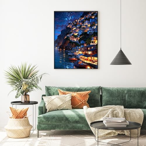 Diamond Art Kits for Adults, Village Diamond Painting Kit, 12 x 16 Inch