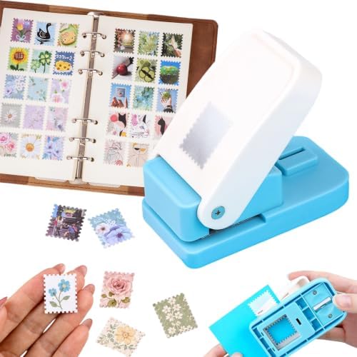 CYFUN DESIGN Stamp Puncher, Craft Stamp Cutter Hole Punch, 1X0.8inch Postage Stamps Shaped Paper Punches for Crafting, Card Making, Journaling, DIY Scrapbooking Arts Crafts Scrapbook Supplies