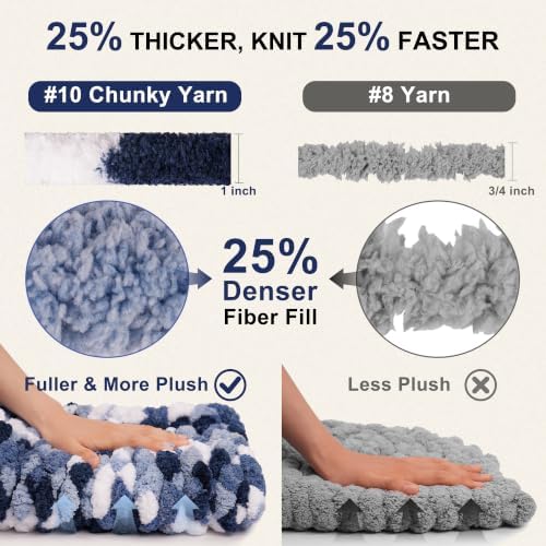 Chunky Yarn for Hand Knitting, #10 Chunky Blanket Chenille Yarn, Large Bulky Thick Jumbo Yarn, Super Chunky Knit Yarn for Crocheting, 8 Skein (8oz,20yds Each Skein), Tie Dye Pink&Grey&White
