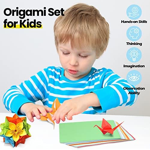 Lincia 840 Sheets Origami Paper Kit 20 Colors 6 x 6 Inch Colorful Folding Japanese Washi Origami Cherry Blossom Paper Double Sided Square Sheets Book for Beginners Adults Kids(840 Sheets)