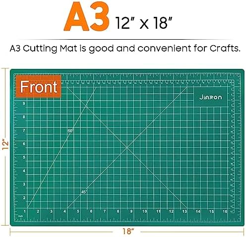 JIARON Self Healing Cutting Mat for Rotary Cutting, 12x18 Inch, Double Sided, 5 Layers, for Sewing, Crafts, Scrapbooking