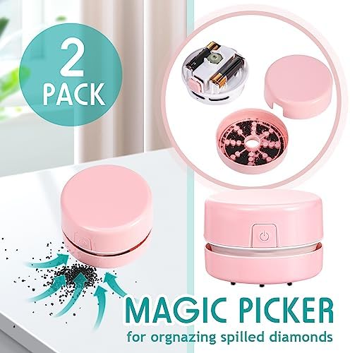 Honoson 2 Pcs Diamond Painting Tool Cleaner for Diamonds, Pink