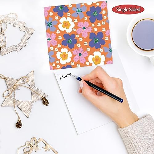 6x6" Cardstock Single Sided Scrapbooking,Craft Decorative Scrap Book Paper | 160gsm,24-Sheet 12Patterns Colored Paper,Junk Journal Supplies,Vivid Origami Papers DIY Craft Gift Wrapping Album.FreshFlower