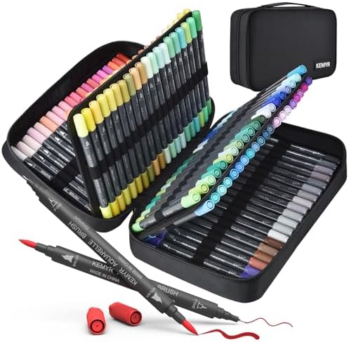 KEMYR Markers for Adult Coloring Books No Bleeding,120 Colors by Number
