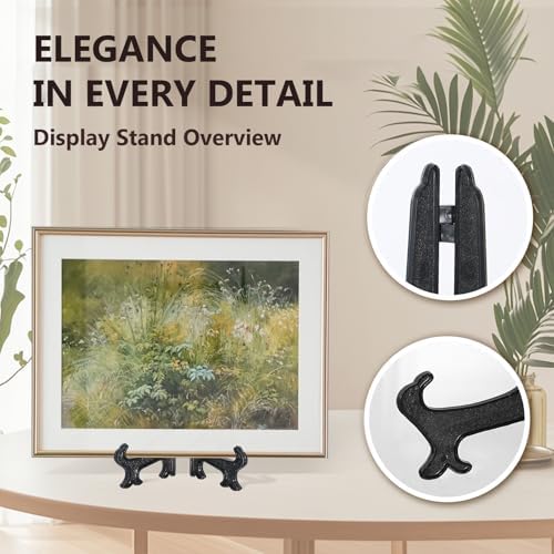 Artliving 10 Inch Black 6pcs/Set Plastic Easels Plate Display Stands Picture Frame Stand Holder