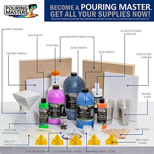 Pouring Masters 84 Color Metallic Ready to Pour Acrylic Pouring Paint Set