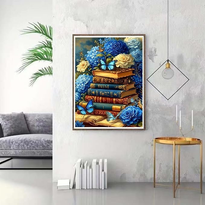 XUCNWL Diamond Art Kits for Adults,Book Flower Diamond Painting