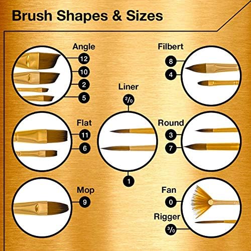 U.S. Art Supply 15 Piece Artist Long Handle Synthetic Paint Brush Set