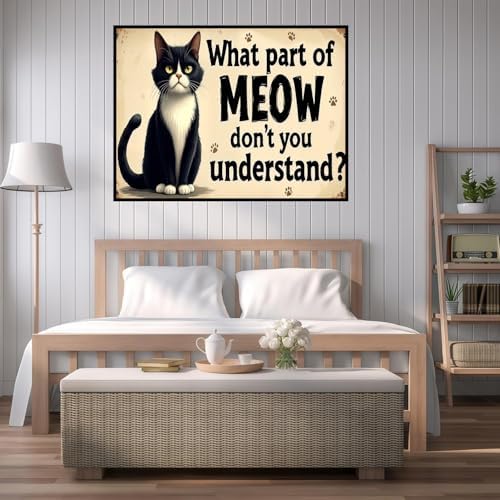 WNPOKN Tuxedo Cat Diamond Art Kits for Adults 16 x 12inch
