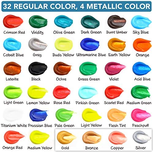 ESRICH 74 PCS Acrylic Paint Set for Adults with Beech Wood Easel