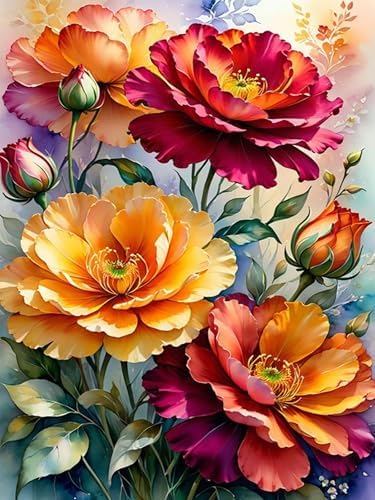 Ekuxom Flower Diamond Art Kits for Adults-Diamond Painting 12x16inch