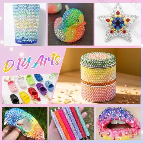 28000 Pcs Color Rhinestones Bedazzling Kit, Yellow Resin Gems with Tools