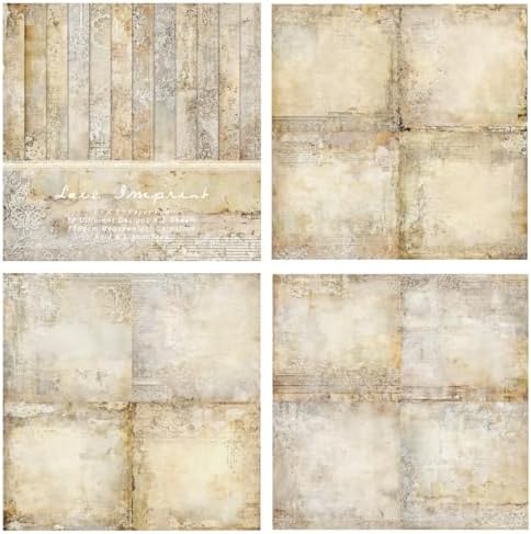 24 Sheets Vintage Lace Scrapbooking Paper Pad 6x6, Neutral Aged Background Craft Paper for Adult Journaling, Card Making, Collage & DIY Scrapbook Projects