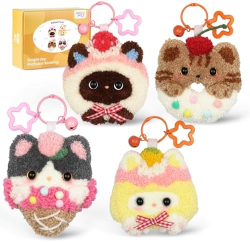 Punch Needle kit for Beginners,Embroidery kit for Beginners,Punch Needle Kits Adults Beginner,Including Printed Patterns, Needles, Easy to Follow Instructions, and Videos-Cat Family