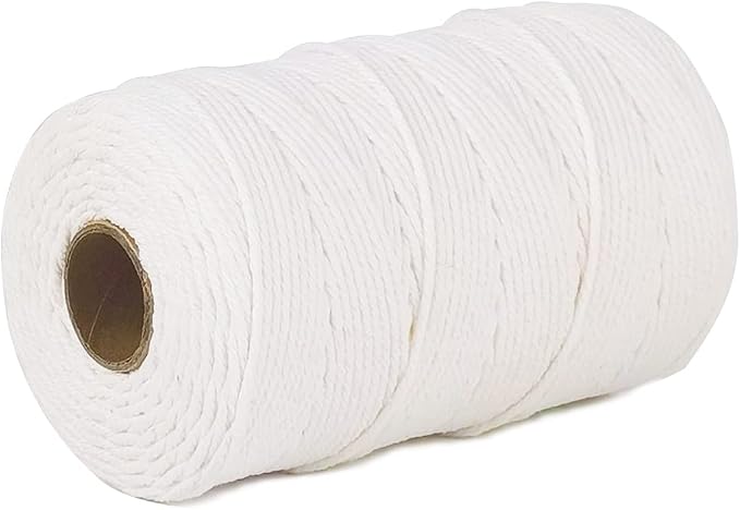PerkHomy Cotton Butchers Twine String 500 Feet 2mm Twine for Cooking Food Safe Crafts Bakers Kitchen Butcher Meat Turkey Sausage Roasting Gift Wrapping Gardening Crocheting Knitting