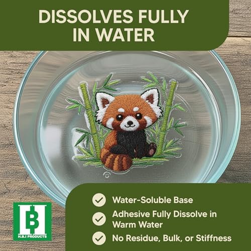 HBI Sticky Wash Away Printable Stabilizer Sheets, 8.5 x 11 in, 12 Pack