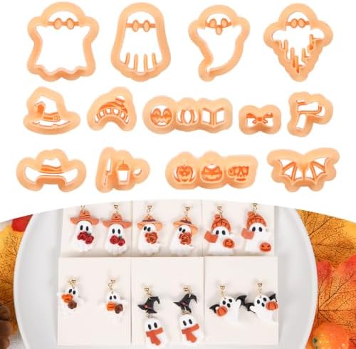 Puocaon Halloween Ghost Polymer Clay Cutters for Jewelry Earrings Making