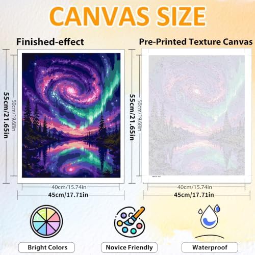 CRZMODE Aurora Paint by Numbers Kit for Adults, Aurora,16x20 inch