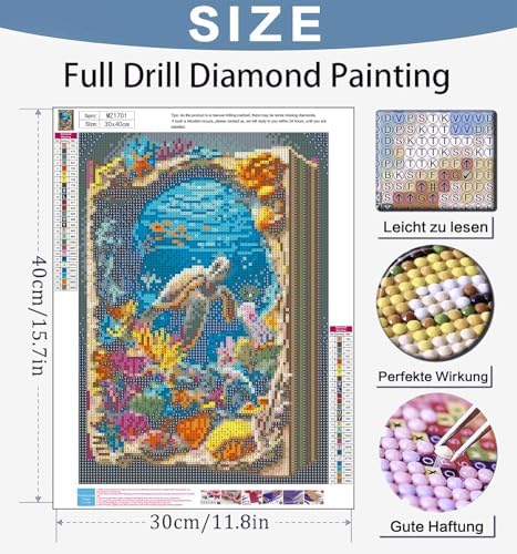 Benjenes Book Diamond Art Kits for Adults, Sea Turtle Diamond Painting Kits