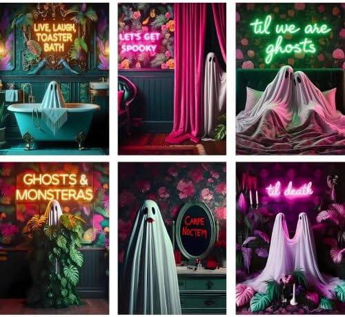 6-Pack Cute Ghost Diamond Art Kits for Adults Round Diamond Painting