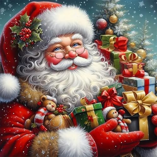 Axquilon Santa Claus Diamond Art Painting Kits for Adults 14x14 Inch