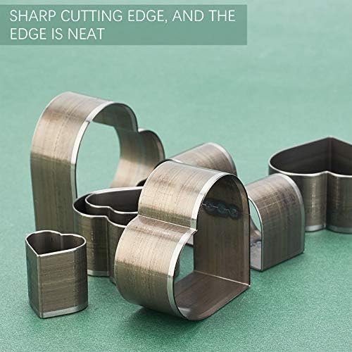 PH PandaHall 8 pcs High Carbon Steel One Hole Hollow Punch Cutter Set, 8 Sizes Heart Leather Die Cutter Tool Cutting Punching Die for Handmade DIY Leather Craft
