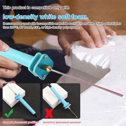 Foam Cutter Electric Hot Wire Cutter Pen 10CM Foam Board Cutting with Stand 18W Hot Knife Styrofoam Cutting Pen with Adaptor Foam Cutting Tool for White Safe Styrofoam,Arts,Handcraft
