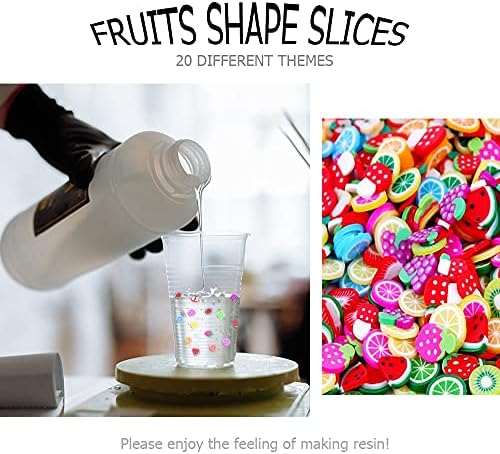 20000 pcs (20 Styles) Clay Slices Charms, VEINARDYL Nail Art Slices Fruit Heart Flower 3D Polymer Clay for DIY Crafts Resin Slime Making Cellphone Decoration