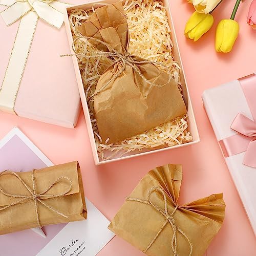 Fulmoon 200 Pcs Soap Packaging Paper Bag 5''x8'' with Rope,Solid Color