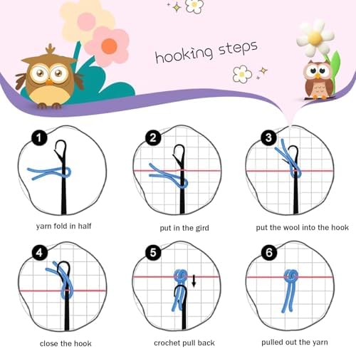 Latch Hook Kit Rug for Adults Chihuahua Dog with Sea Pre-Printed Handmade Carpet Crochet Yarn Craft DIY Hook and Latch Door Mat Tapestry Home Floor Decoration 52x38cm-3